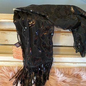 Black Sequin Scarf